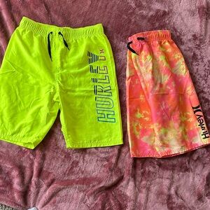 Hurley Vibrant Yellow and Pink/Orange Swim Shorts